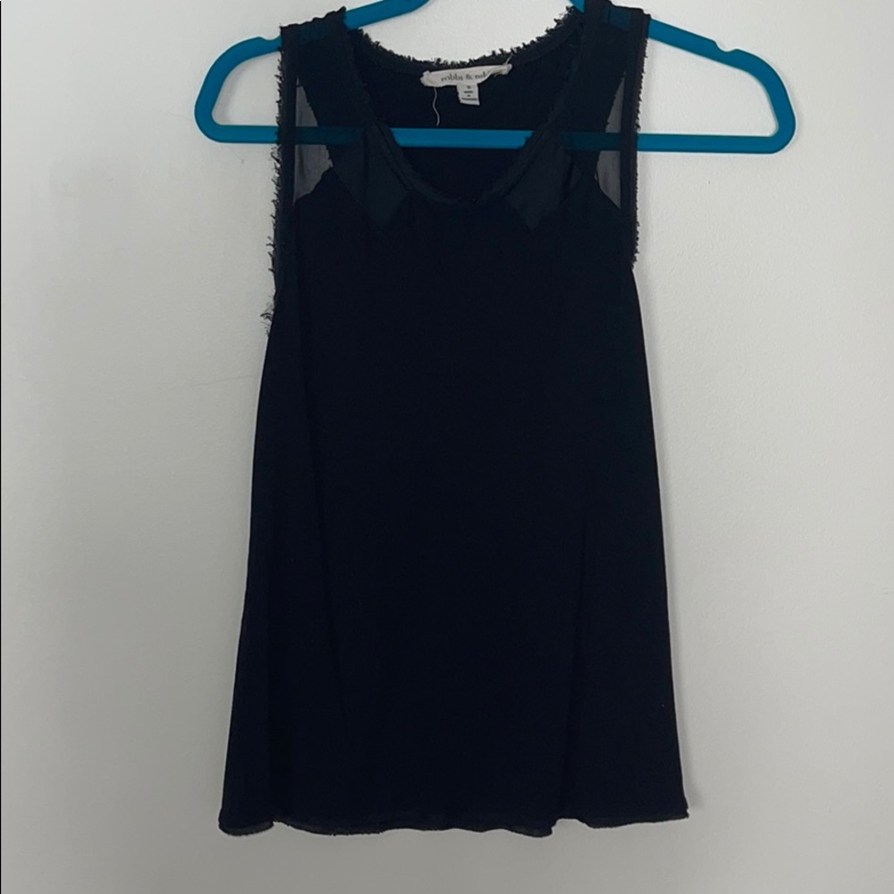 Black Mesh and Silk Tank